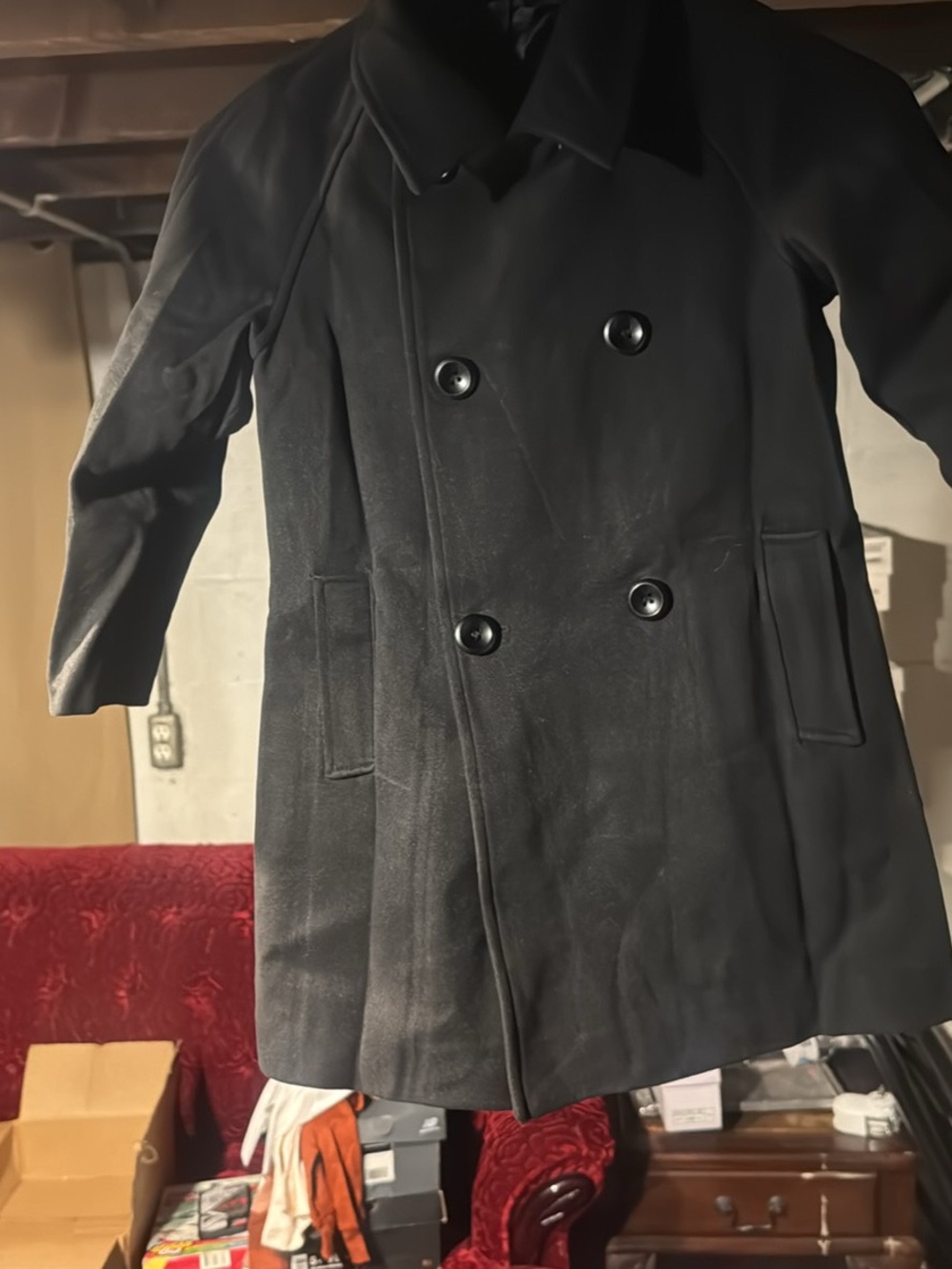 Black Double-Breasted Peacoat